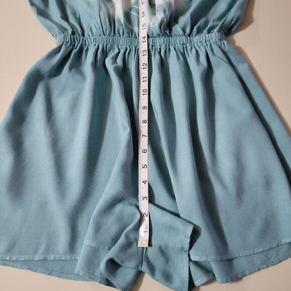 Promesa Women's Teal Surplice Romper - Picture 5 of 13
